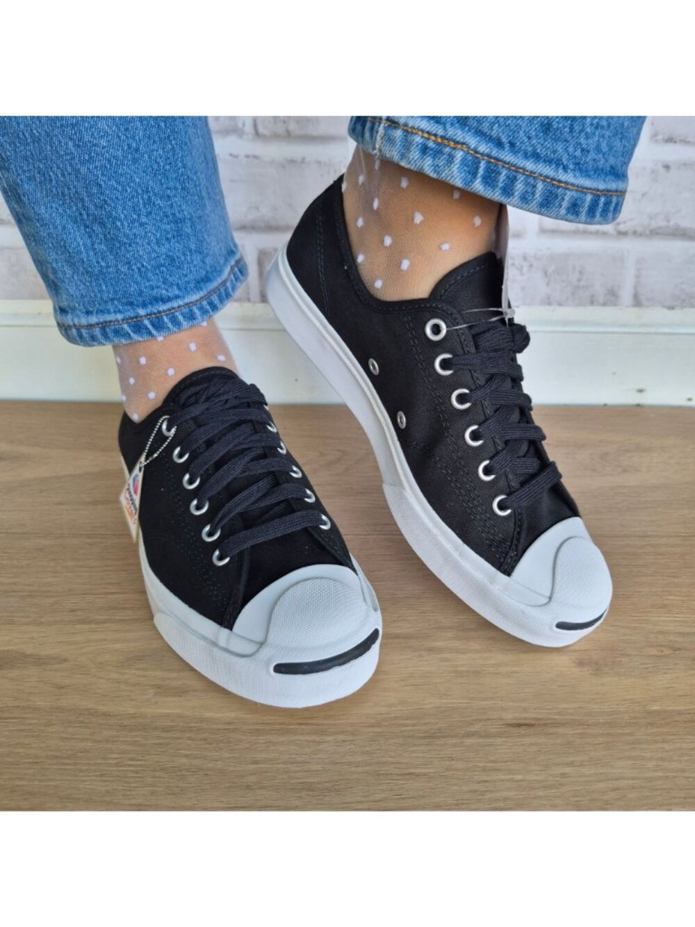⭐Converse Jack Purcell JP OX Canvas 7.5 Women Shoes Sneakers Black White 164056C - Picture 3 of 12